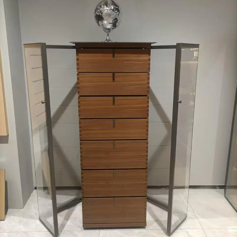 Italian light luxury, double door glass aluminum alloy, aircraft cabinet, locker, high-end wine display cabinet