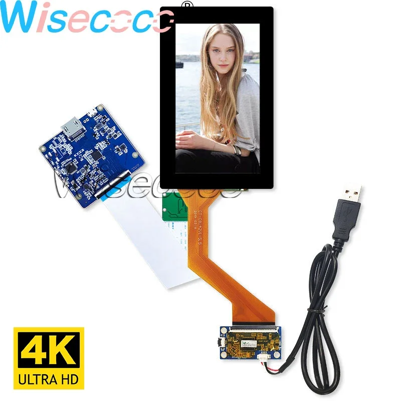 

5.5 Inch 4K IPS LCD Display 60pin 3840X2160 Capacitive Touch Screen Panel HDMI-compatible MIPI MICRO USB Driver Board VR Glass