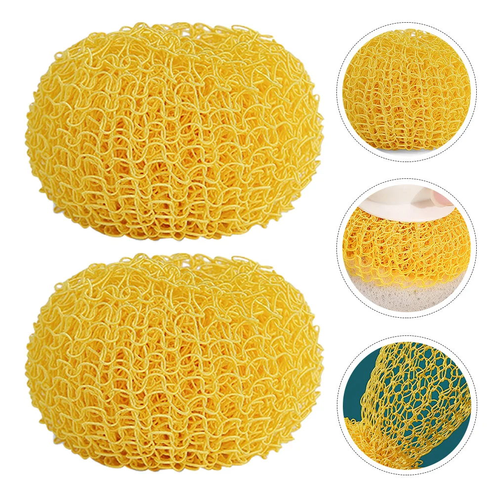 

2Pcs Nano Cleaning Ball Fiber Pot Scrubber Durable Non Scratch Round Dish Pads Kitchenware Cleaning Sponge Replacement Wash