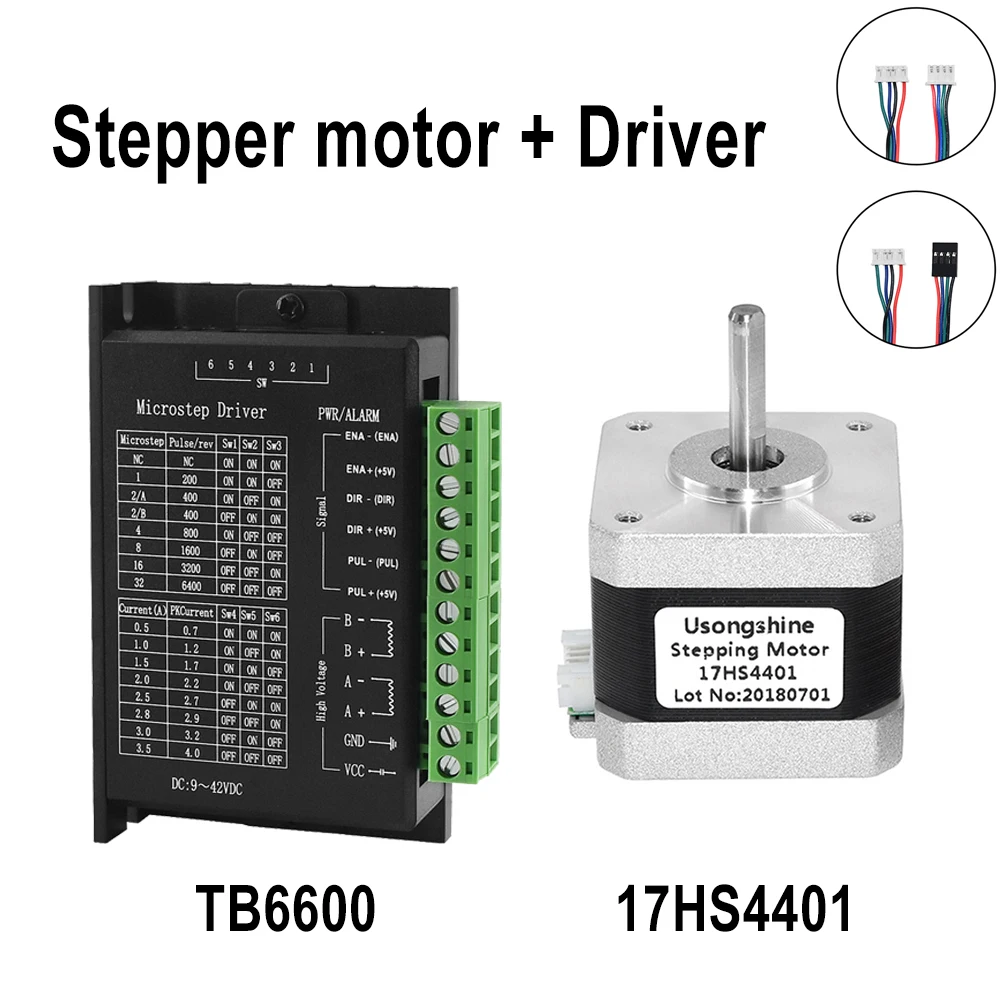 Nema17 Stepper Motor Driver Kit 17HS4401+TB6600 4A+MKS OSC Adjustable Forward and Reverse Speed for CNC Engraver Sliding Table