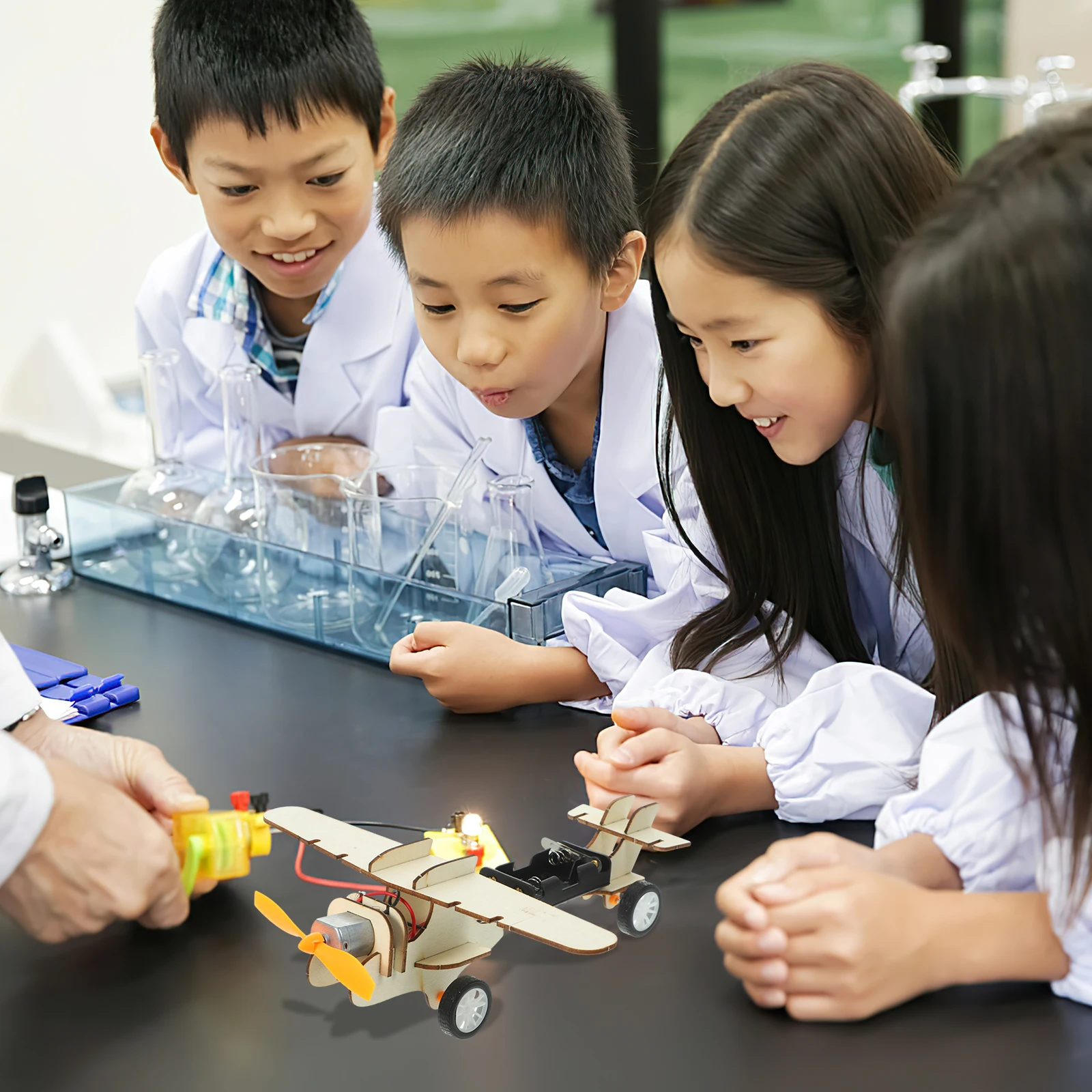 

1Set Glide Aircraft DIY Assembly Educational Science Experiment Stem Kit Kids Learning Hands-on Ability Science Toy