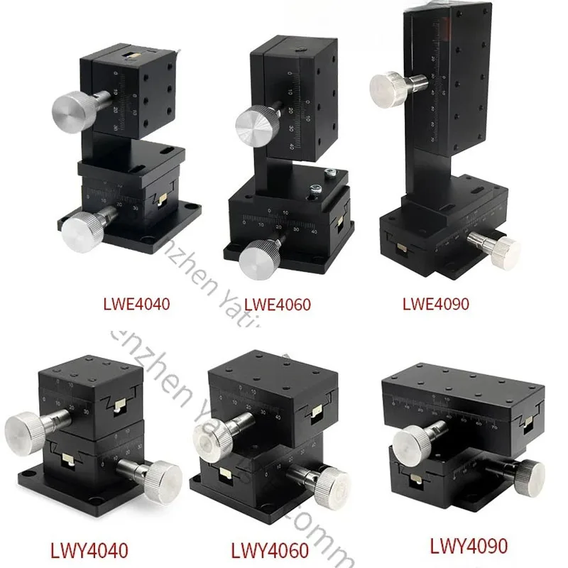LWD4040 Manual displacement fine adjustment slide table  X-axis Dovetail Groove Platform Manual Displacement Fine-tuning Slide