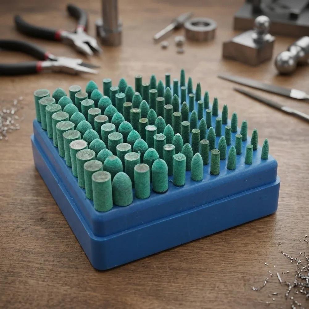 100Pcs Rubber Polishing Kit Cylinder And Ball Shaped Grinding Heads 4-10mm For Rotary Tools Drills Metal Glass Jewelry Buffing S