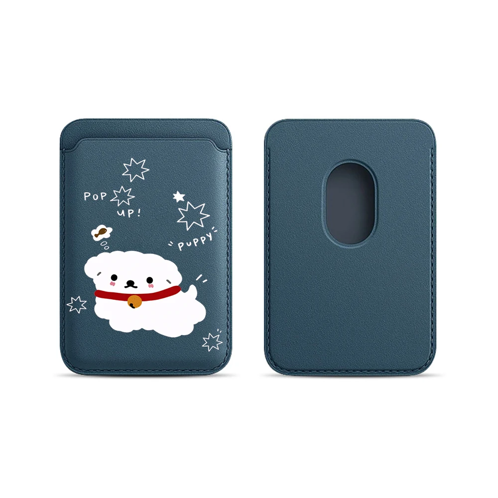 Amiable Dogs Niedliche Leder-Kartenhülle Telefonkartenhalter für Magnetische Hülle Geeignet für alle iPhones mit Magsafe-Kartenfunktion – Detail 7
