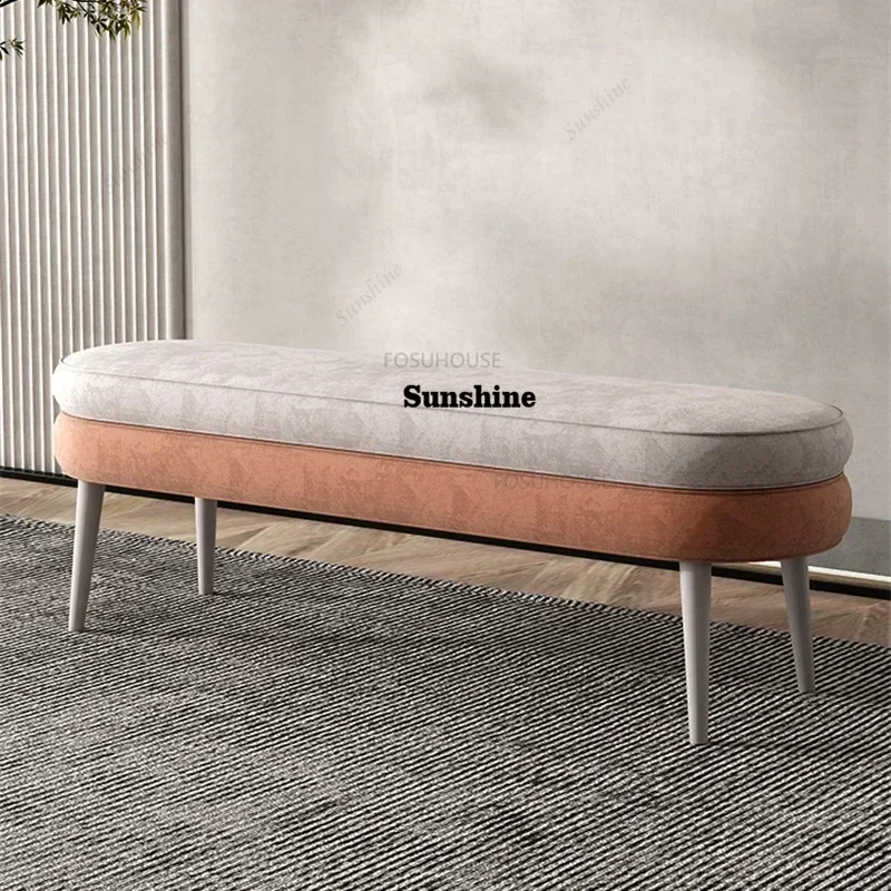 Modern Artificial Leather Stools Home Furniture Living Room Change Shoes Footstool Luxury Upscale Sofa StoolY