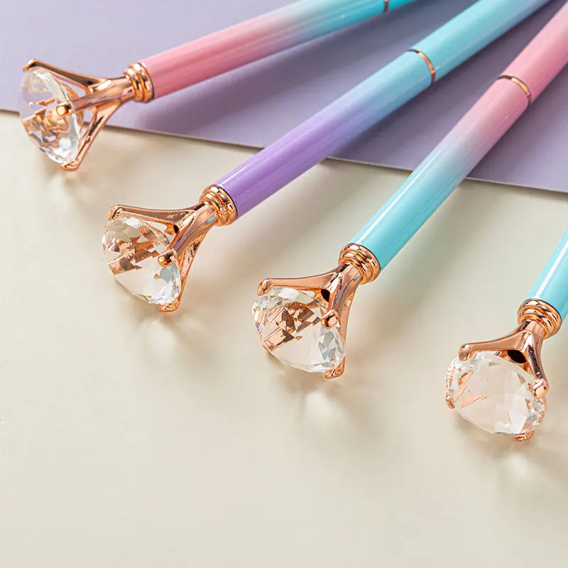 20Pcs ขนาดใหญ่เพชรปากกาลูกลื่นปากกา Gradient สีโลหะเพชรคริสตัลปากกาสำนักงานเครื่องเขียนของขวัญปา...