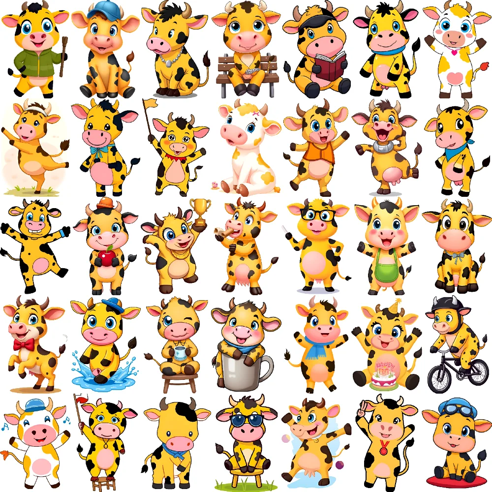 54pcs Temporary Tattoo Cute Cow Temporary Tattoo Stickers Funny Cow Stylish Cow Waterproof Long-lasting Body Stickers For