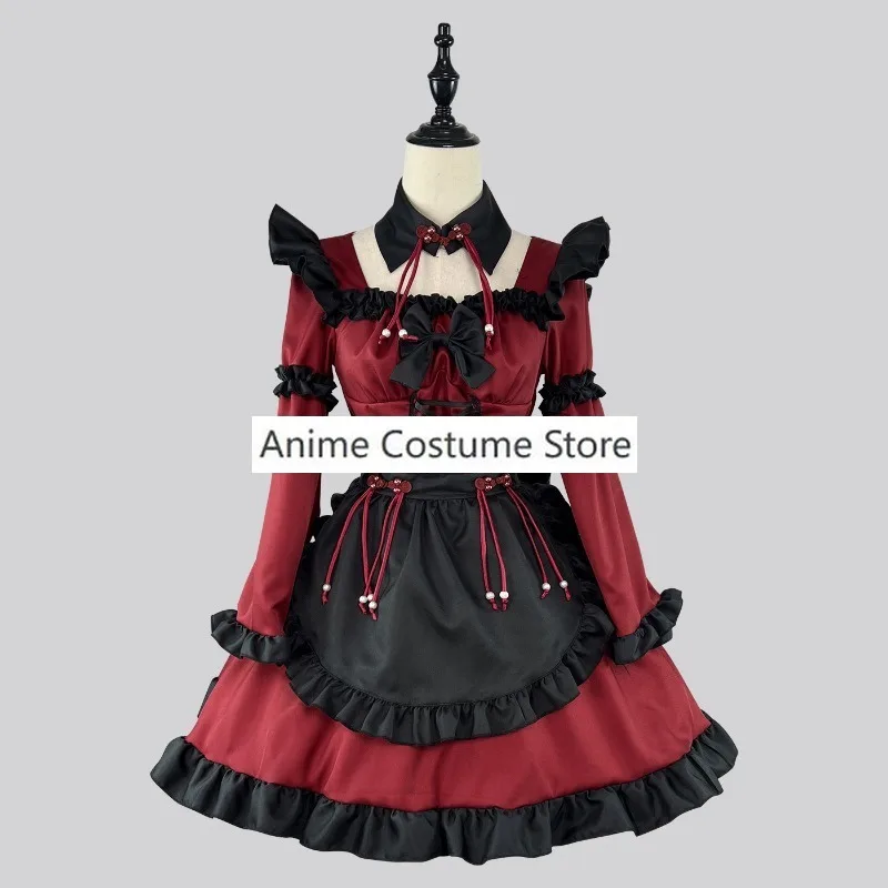 Halloween Gothic Maid Devil Cosplay Costumes Sweet Lolita Girl Party Princess Dress Apron Headwear Neckwear Women Plus Size Cos