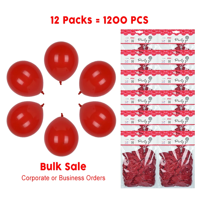 1200  Pieces-10'' Red Matte Latex Balloons 100pcs/Pack 12 Packs (1200pcs Total)