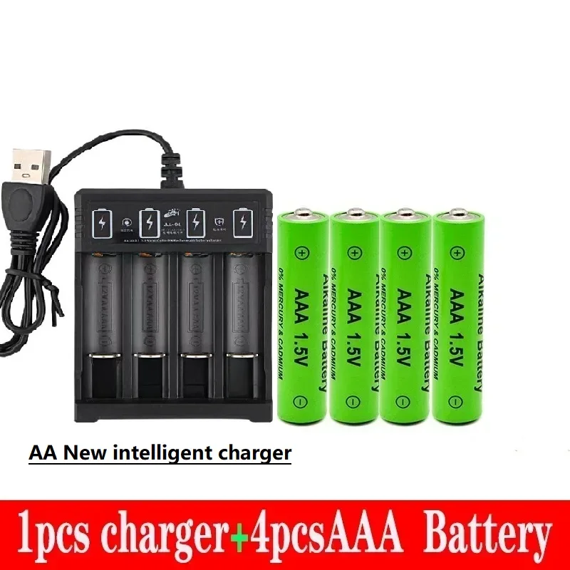 100% New AAA Battery 3000 MAh Rechargeable Battery AAA 1.5 V 3000 MAh Rechargeable New Alcalinas Drummey + Intelligence Charger