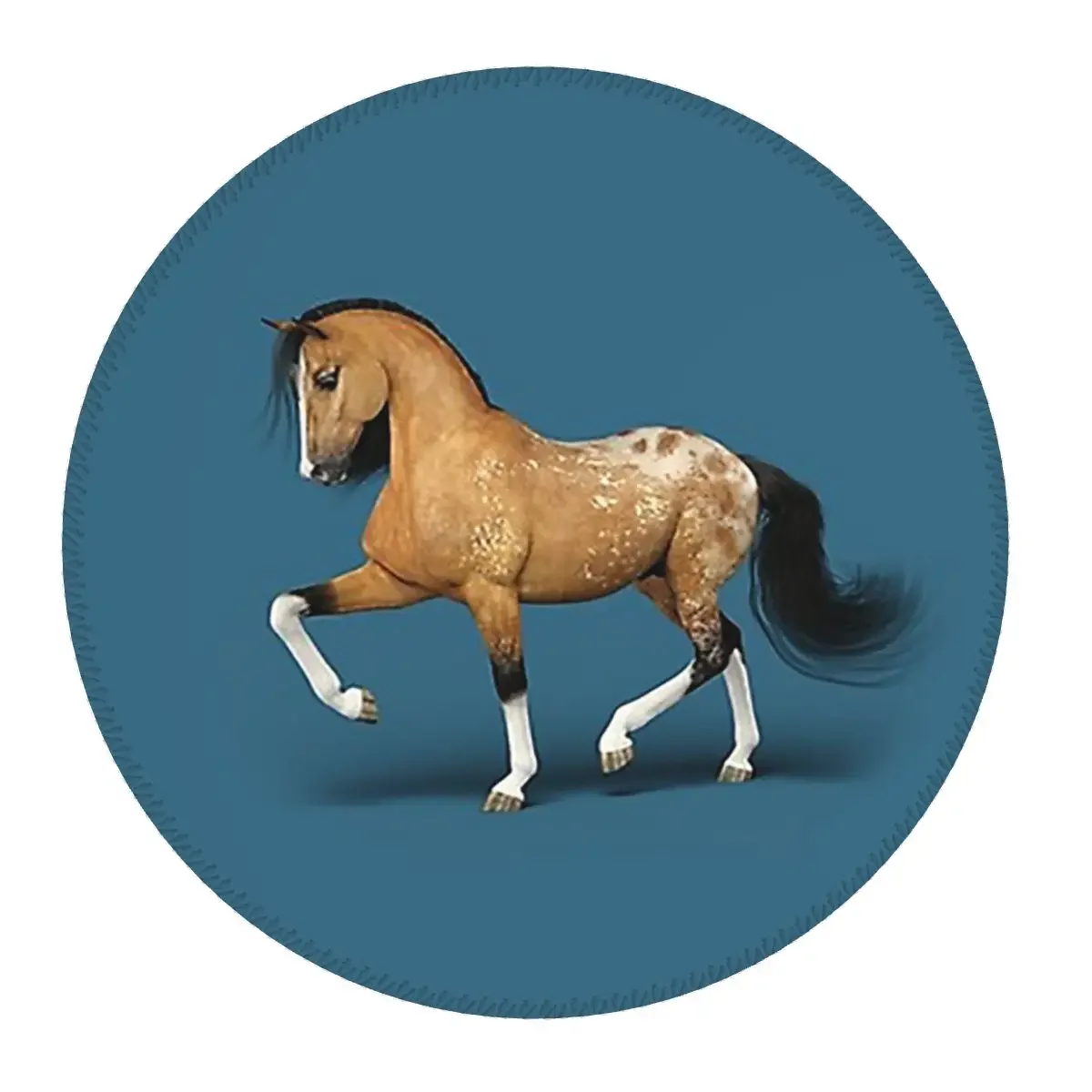 Buckskin Appaloosa Horse Round Mouse Pad Computer Keyboard Mouse Mat Gaming Laptop Desk Mat Office Table Mats