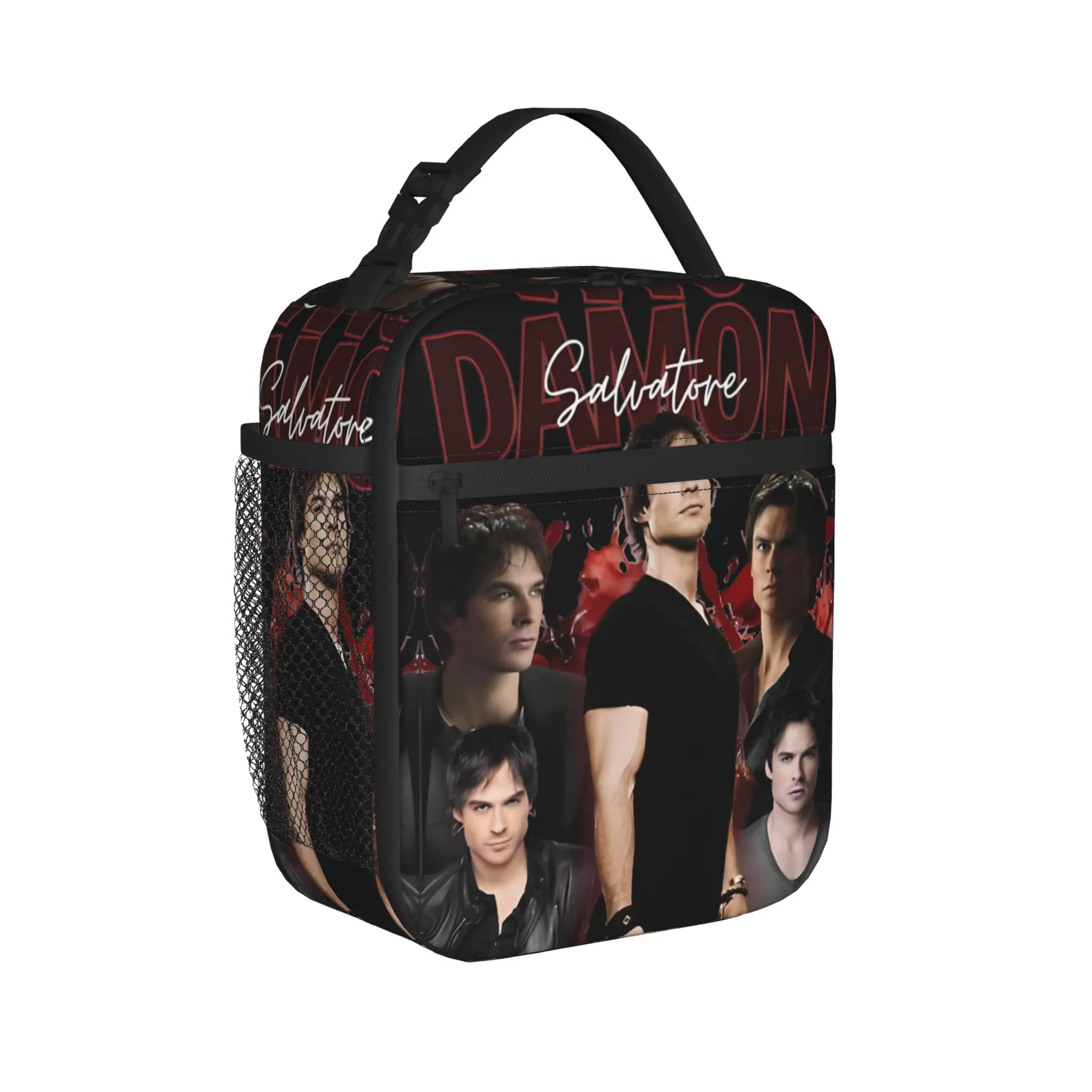 Damon Salvatore Insulated Lunch Bag High Capacity The Vampire Diaries Meal Container Cooler Bag Lunch Box Tote Bento Pouch