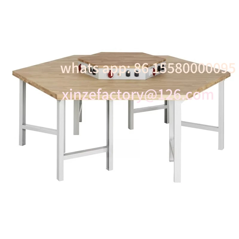 

Customizable hexagonal workbench multi-station operation