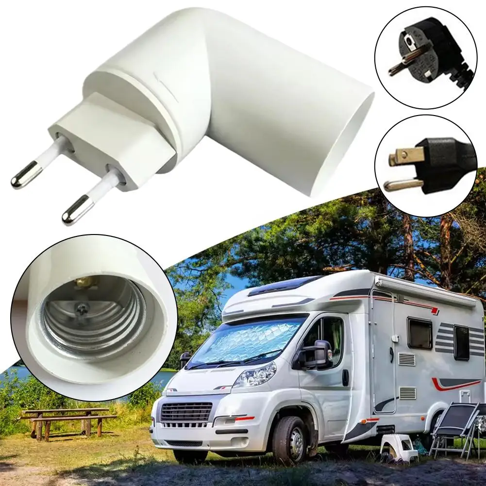 EU US Plug to E27 E26 Light Socket Adapter with ON/OFF Switch, Flexible L-Shape Wall Lamp Holder Converter
