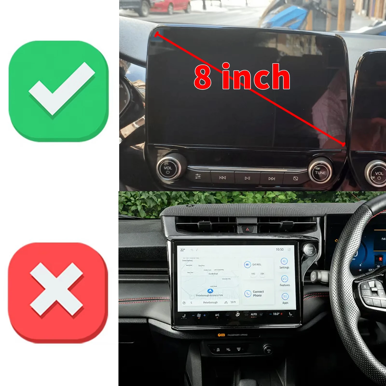 for Ford Puma ST 2019-2023 Titanium ST-Line X  8inch (Not for 12inch) Car Phone Holder Mount Vehicle-Specific GPS Navigation