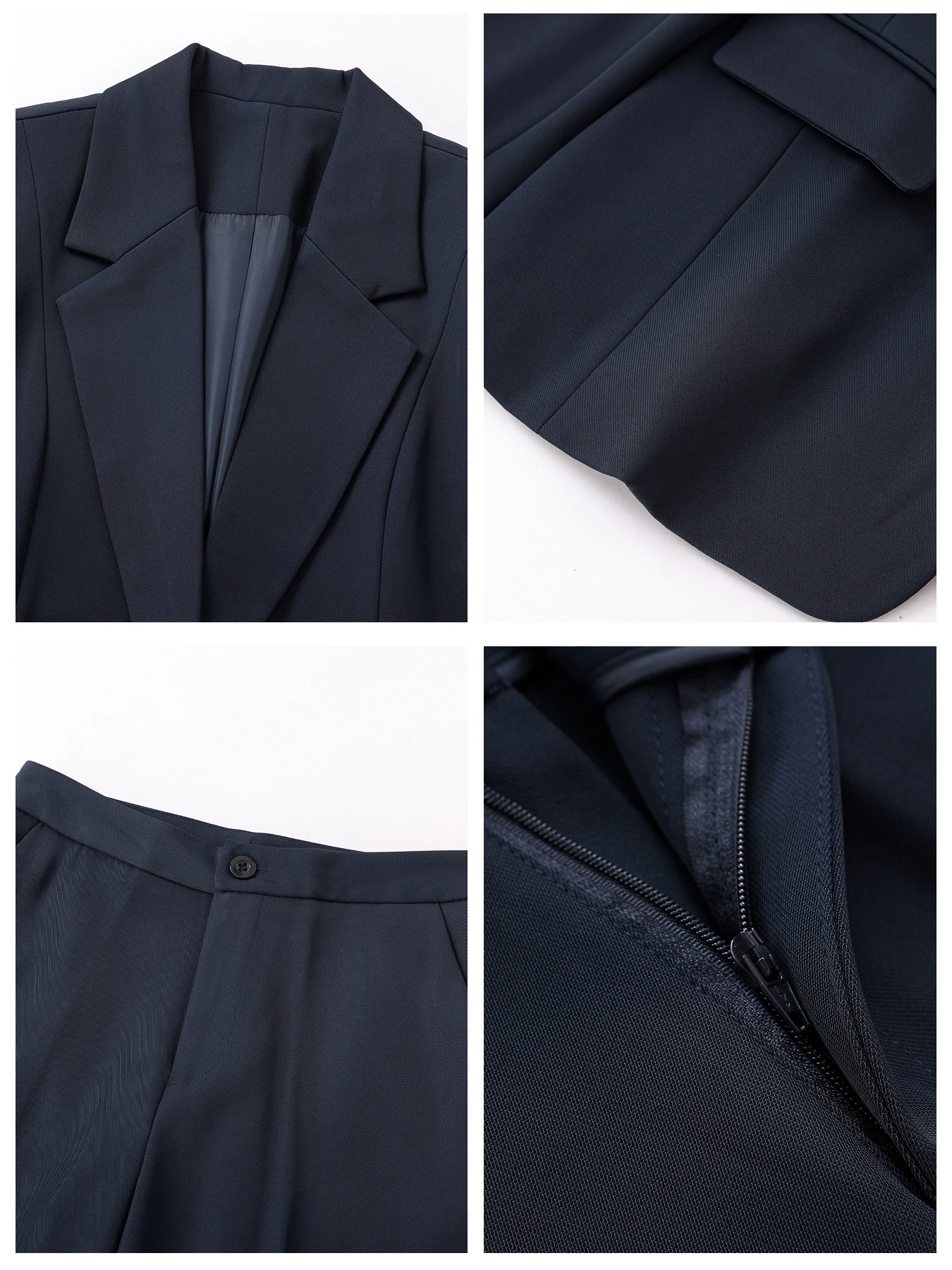 Slim-Fit Long-Sleeve Single-Breasted Suit Set with Pocket, Professional Commuting Style, High-End Elegance, Two-Piece