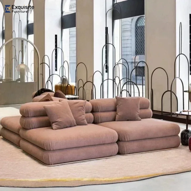 أوروبا الاسترخاء الأرائك الفريدة الفاخرة الحشو النوم فندق غرفة المعيشة أريكة الحديثة الطابق Italiano Divano Soggiorno أثاث المنزل #6