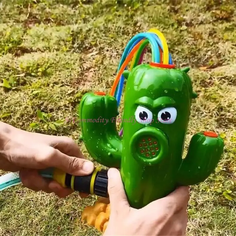 85ae-水スプリンクラー漫画サボテンの形のスプリンクラー屋外庭子供水ゲームおもちゃ噴霧器裏庭ウォーターパークおもちゃ