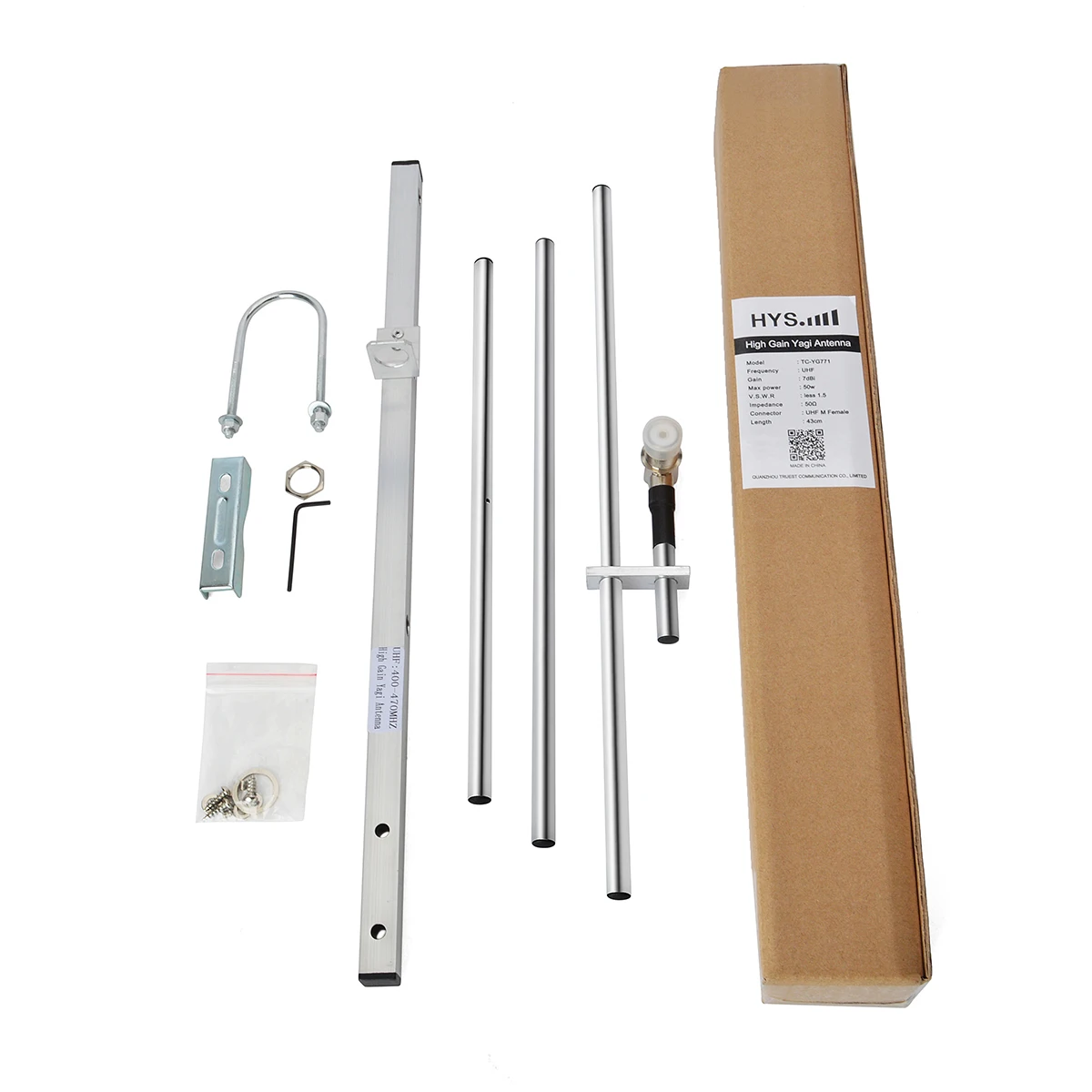 YNIBST Yagi Antenna UHF 400-470Mhz High Gain Outdoor GMRS Vertical Base Antenna For Ham Radio Repeater System