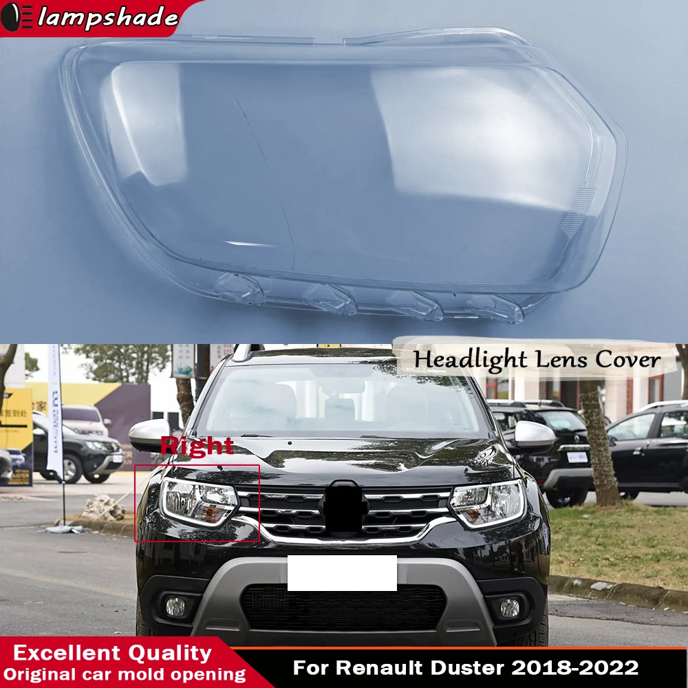 

Front Headlamp Lens Cover Headlights Glass shade Lampshade Replace Original Transparent Lamp Shell For Renault Duster 2018-2022