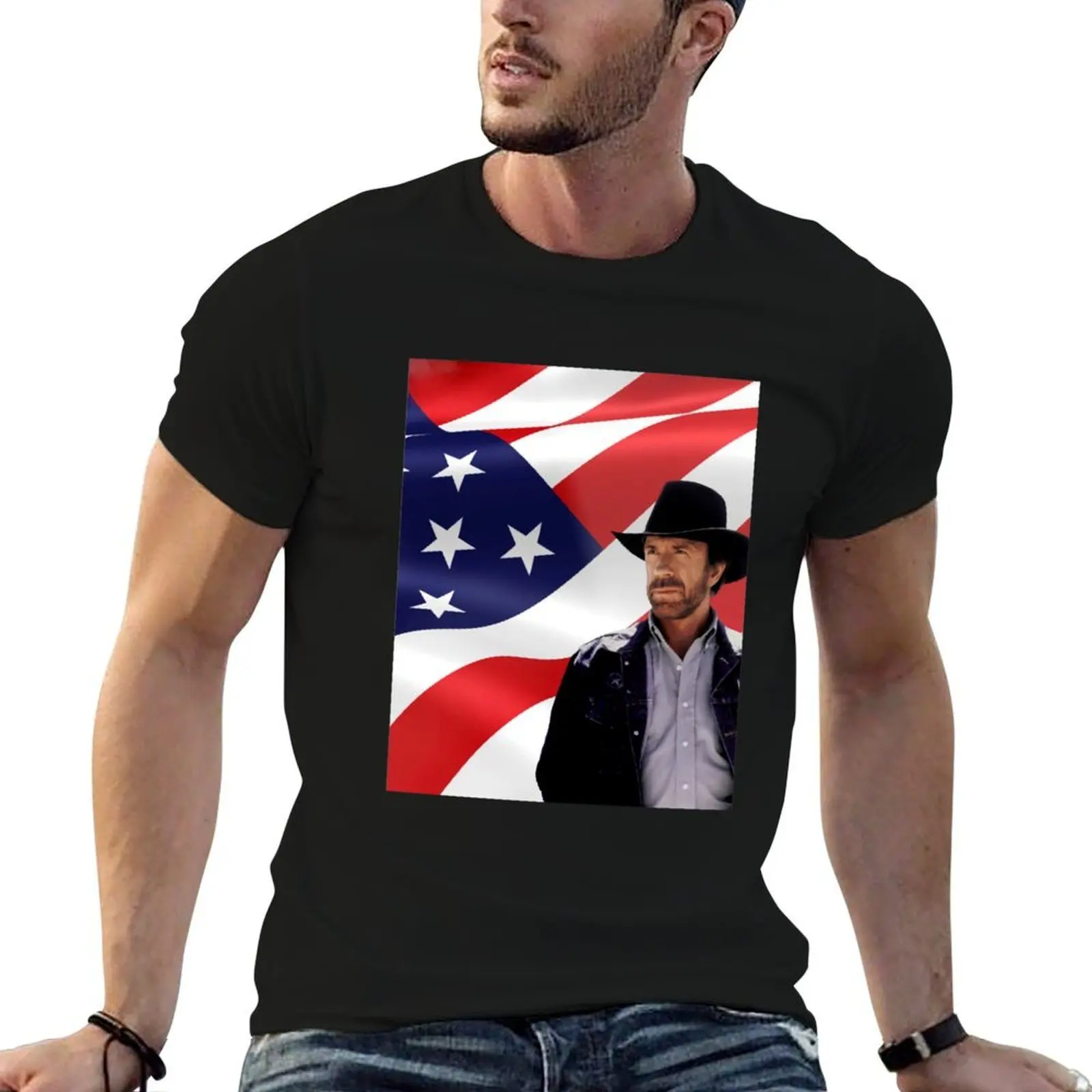 Walker Texas Ranger Chuck Norris Patriotic 20 Retro Graphic Shir T-Shirt croswit shirt man hippie clothes designer t shirt men