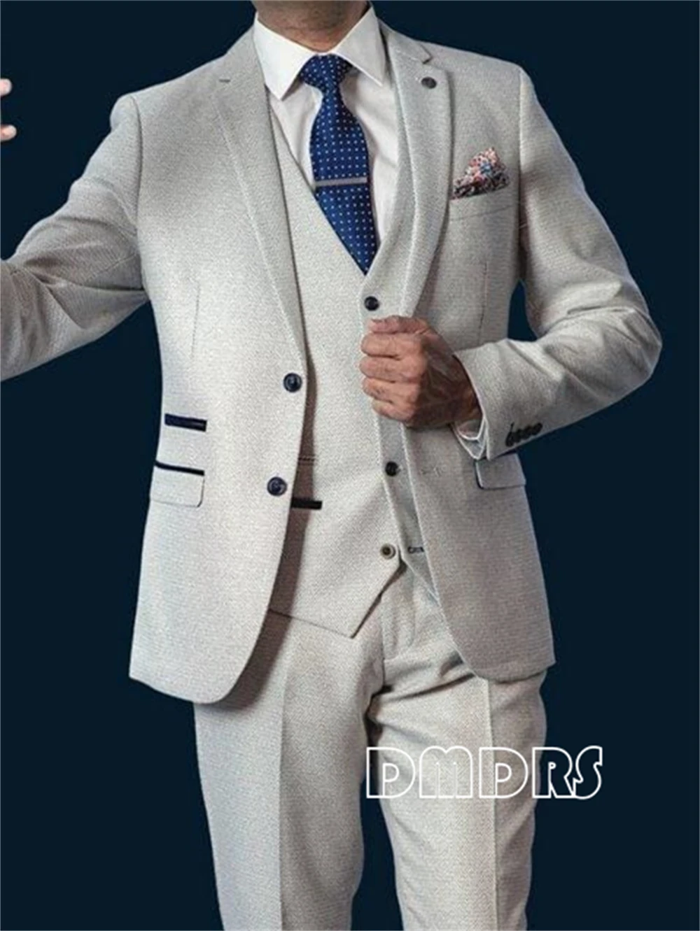 

Groom Wedding Suit Set 3 Pieces Formal Suit Jacket Pant Vest Slit Pocket XXS-7XL Plus Size Men's Formal Tuxedo Sets