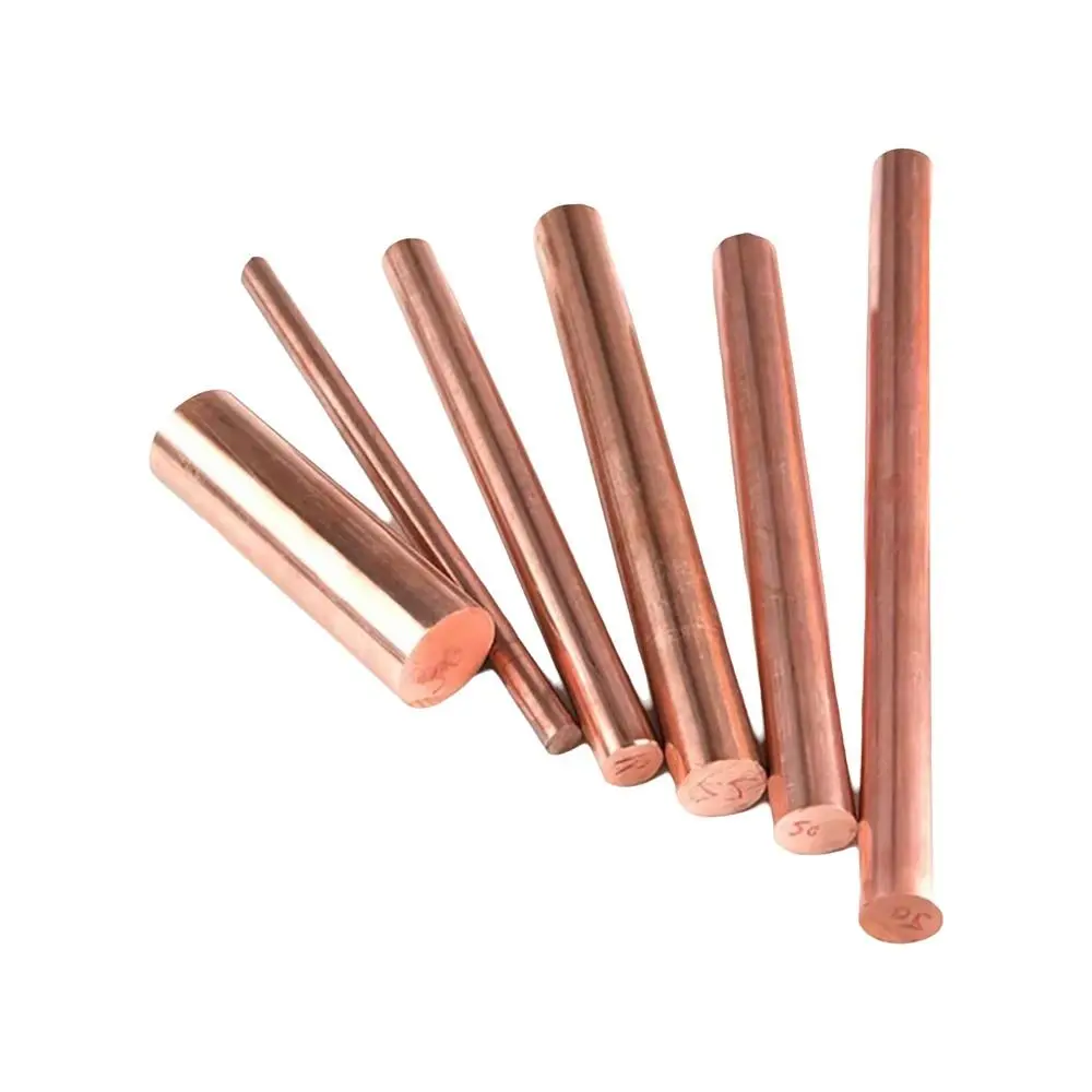Durable T2 Copper Copper Rod Diameter 3-10mm Length 250mm Copper Round Bar Solid Copper Bar