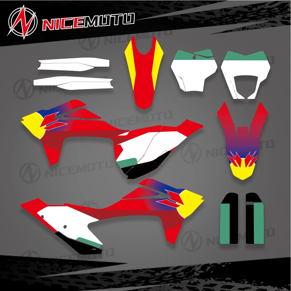 

NICEMOTO New Team Graphics Backgrounds Decals Stickers Kit For GASGAS 2021 2022 2023 EC MC