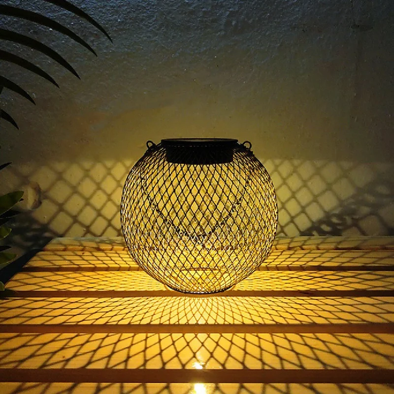 LICE-полый простой солнечный садовый светильник, проекционный фонарь, газон, наружное украшение, водонепроницаемый подвесной светильник