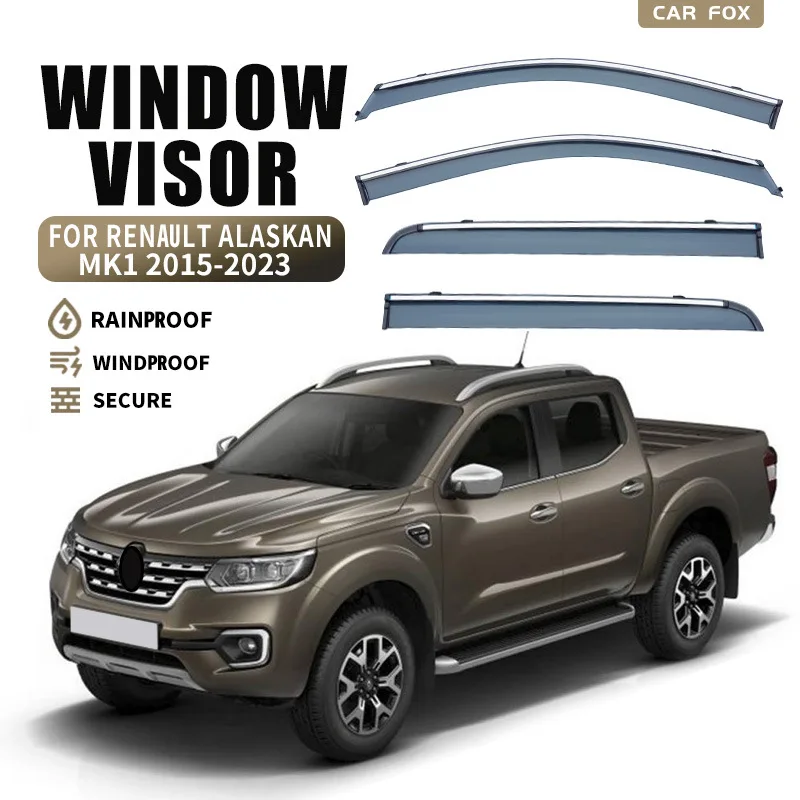 

Комплект из 4 дефлекторов для окон RENAULT Alaskan 2015+: защита от дождя и солнца, аксессуары для авто