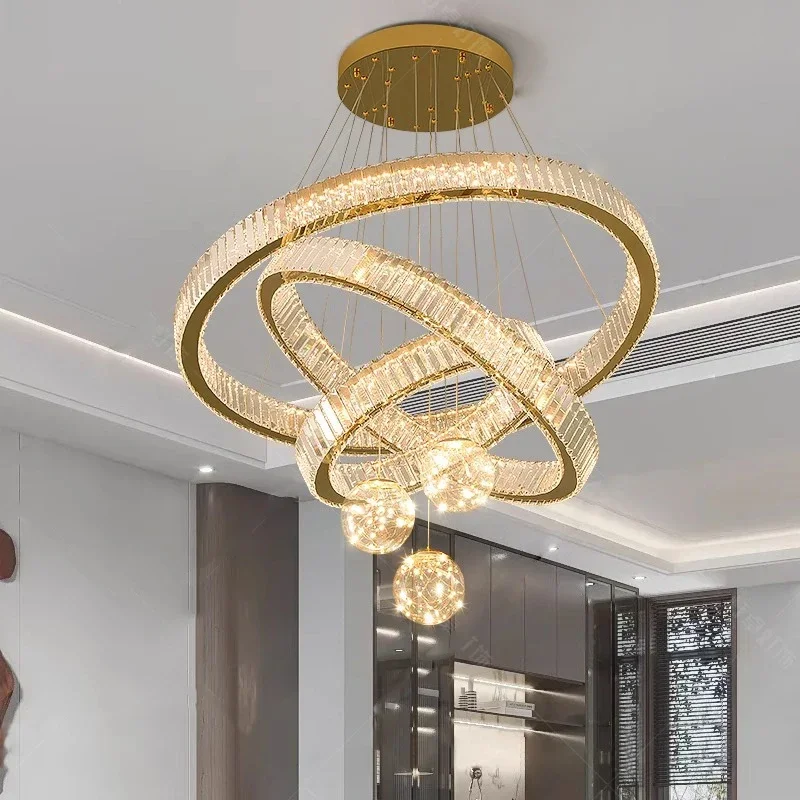 

Clear Crystal led Pendant Lights Luxury Living Room Chandelier for Living Roon Dining Room Pendant Lamp Home Decor Lighting