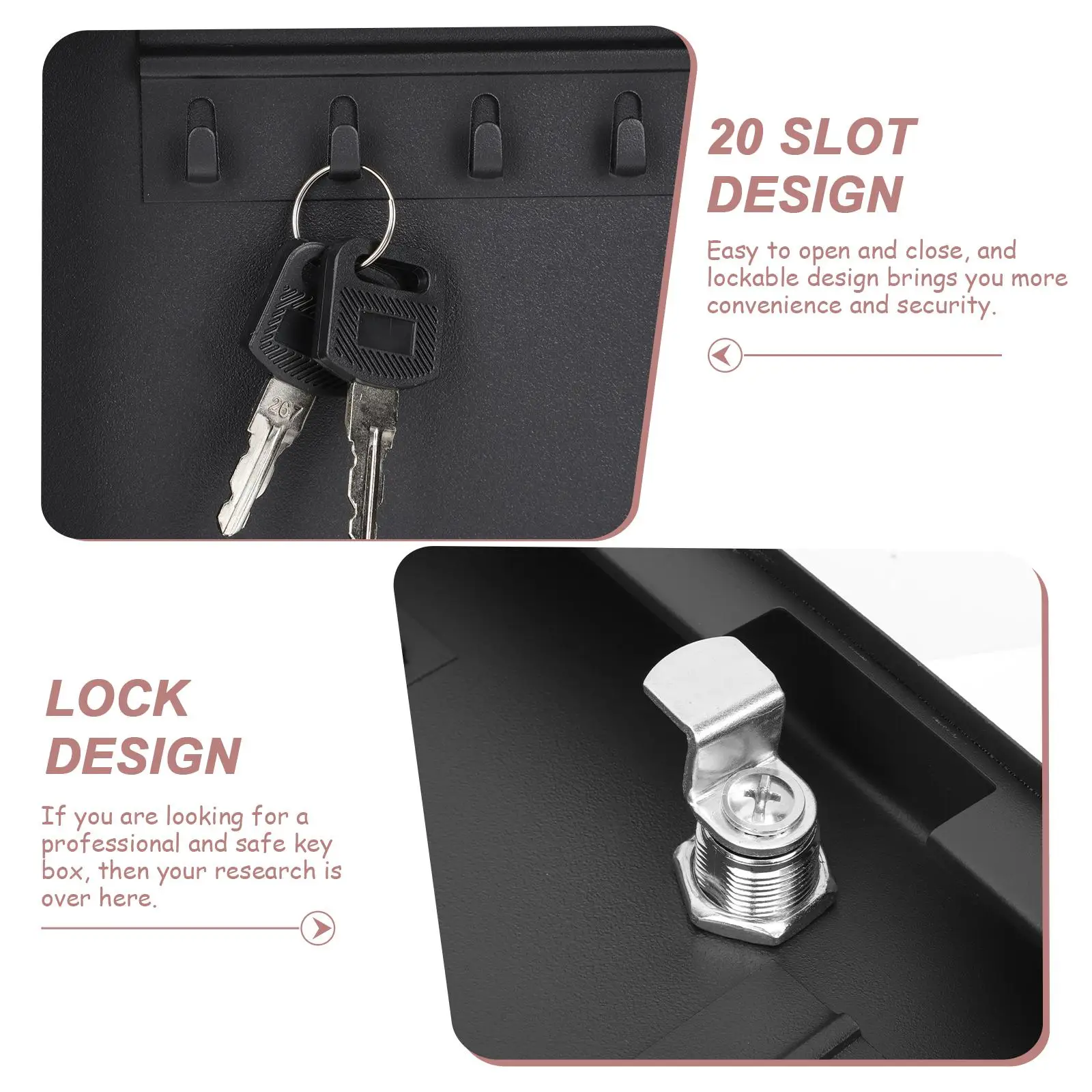 Wall Key Cabinet Organizer Black Wrought Iron Key Management Premium Material Compact Multiple