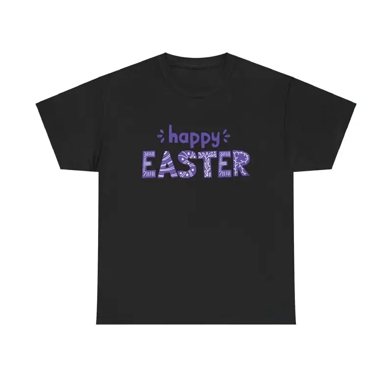 Purple Happy Easter T Shirt cute cool fun spring bunny joy eggs hunt basket