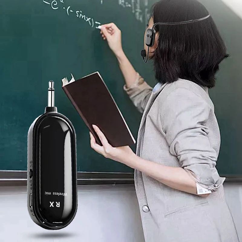 ชุดหูฟังไมโครโฟนไร้สาย 2.4G ระยะไกล, ไมโครโฟนแบบใช้มือถือและสวมศีรษะ, โหมดคู่สําหรับการสอน, ผู้สอนฟิตเนส