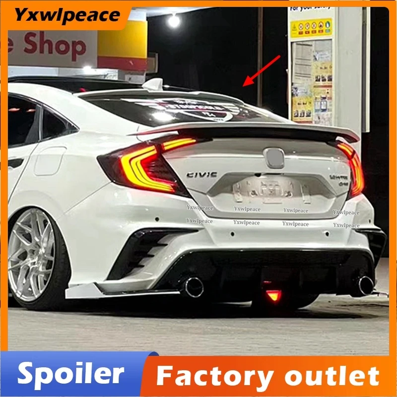 

For Honda Civic 2016 2017 2018 2019 2020 4DR Sedan ABS Plastic Primer Color Rear Roof Spoiler Body Kit Accessories