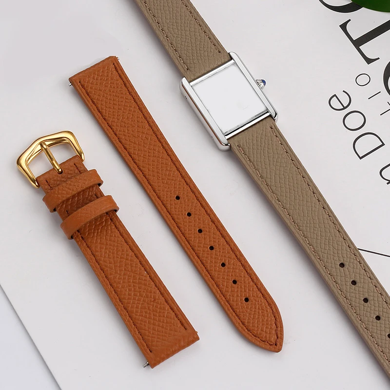 Suitable for Cartie Tank Solo London Key Watch Strap Men's Genuine Leather Women's Color 14 16 18 20mm Accessories