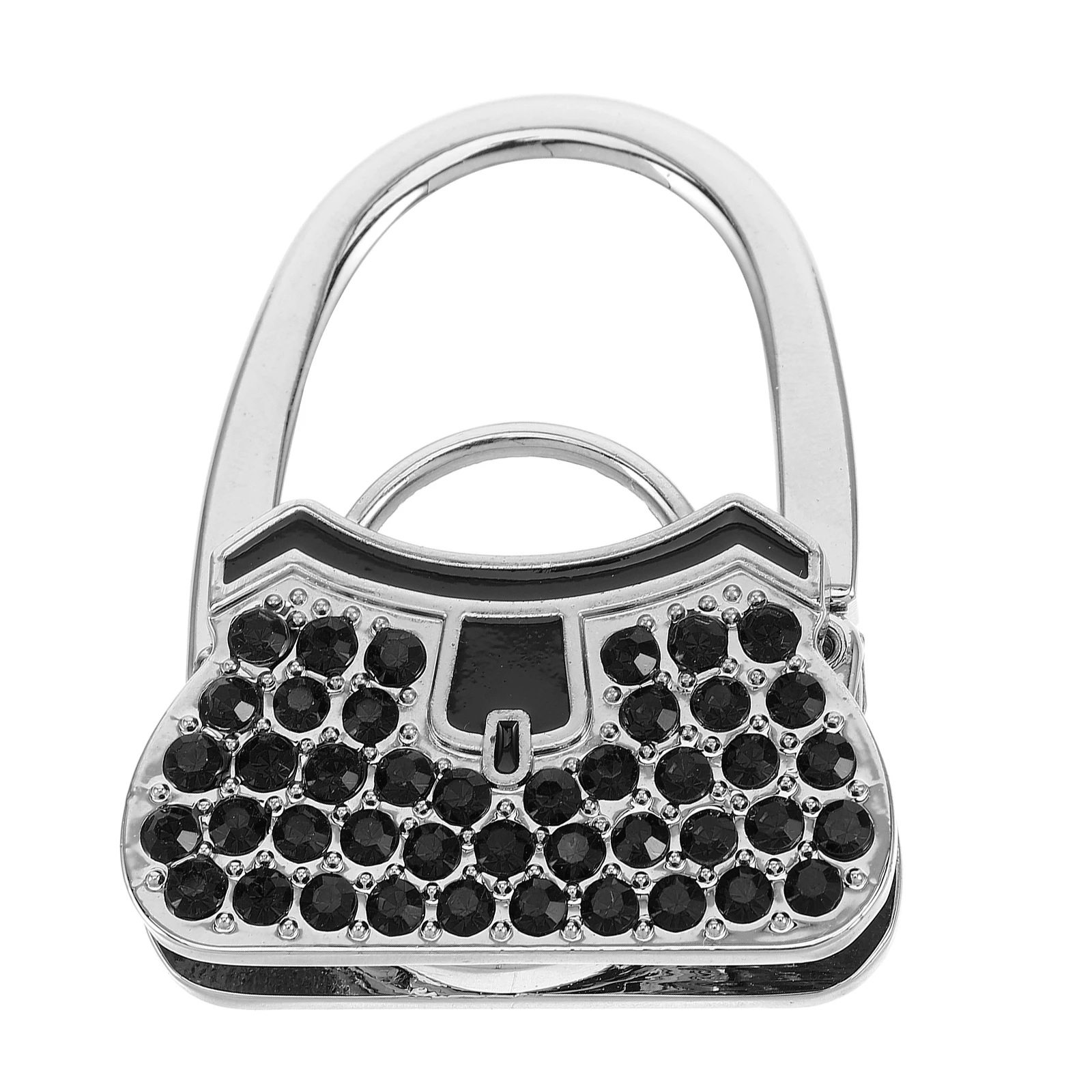 

Sparkling Rhinestone Purse Hanger Secure Lock Compact Handbag Hook For Table Anti-Scratch Lightweight Portable Elegant Jewelry