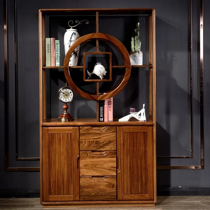 

J Новый китайский стиль Ugyen Wood Массив дерева Крыльцо Шкаф Современный минималистский шкаф-перегородка для гостиной