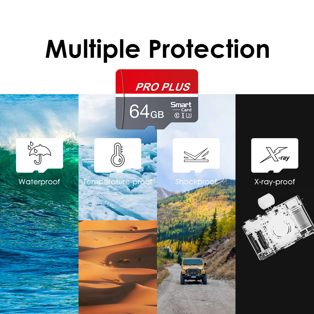 Class 10 U3 Micro TF SD Card 128GB 64GB 32GB 16GB 8G 4GB Memory Card Flash Support Mobile Phones UAV Etc Card Reader