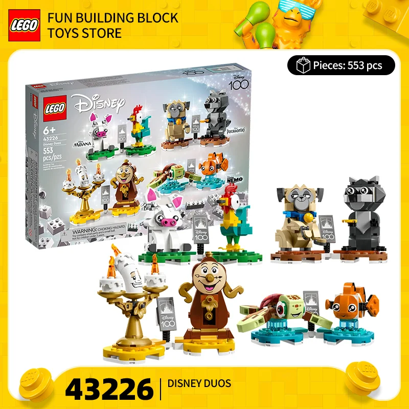 

Строительные блоки LEGO 43226, принцесса Диснея, дуэт для мальчиков и девочек, сборка блоков, головоломка, игрушка в подарок
