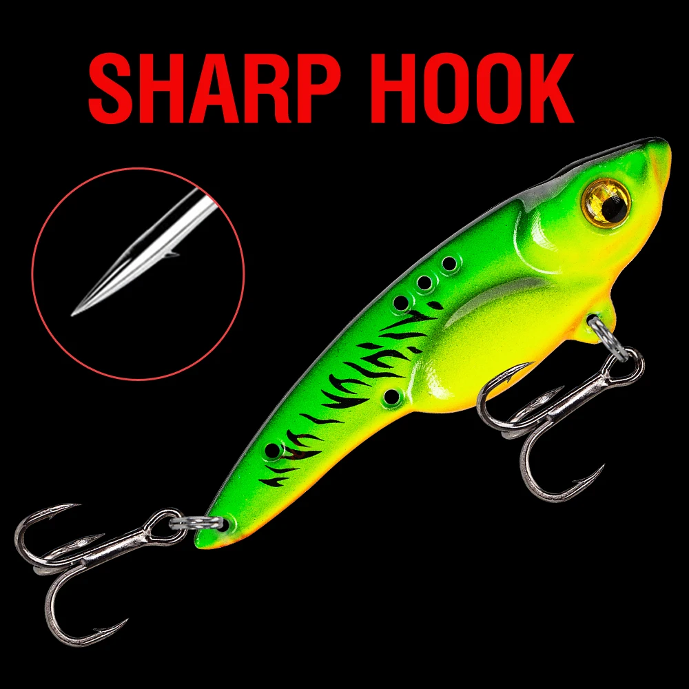5 Stück Bunte VIB-Köder Metall-Jig Sinkender Köder 3,5g/5g/7g/10g/14g/17g Spinner Spoon Swimbait Salzwasser mit 3D-Augen Dreifachhaken – Detail 6