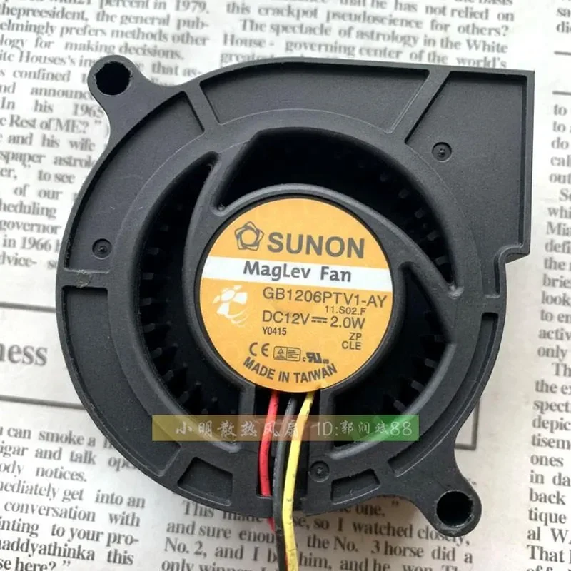 for SUNON for Jianzhun GB1206PTV1-AY 12V 2.0W 6025 6cm Three-Wire Turbo Silent Cooling Fan