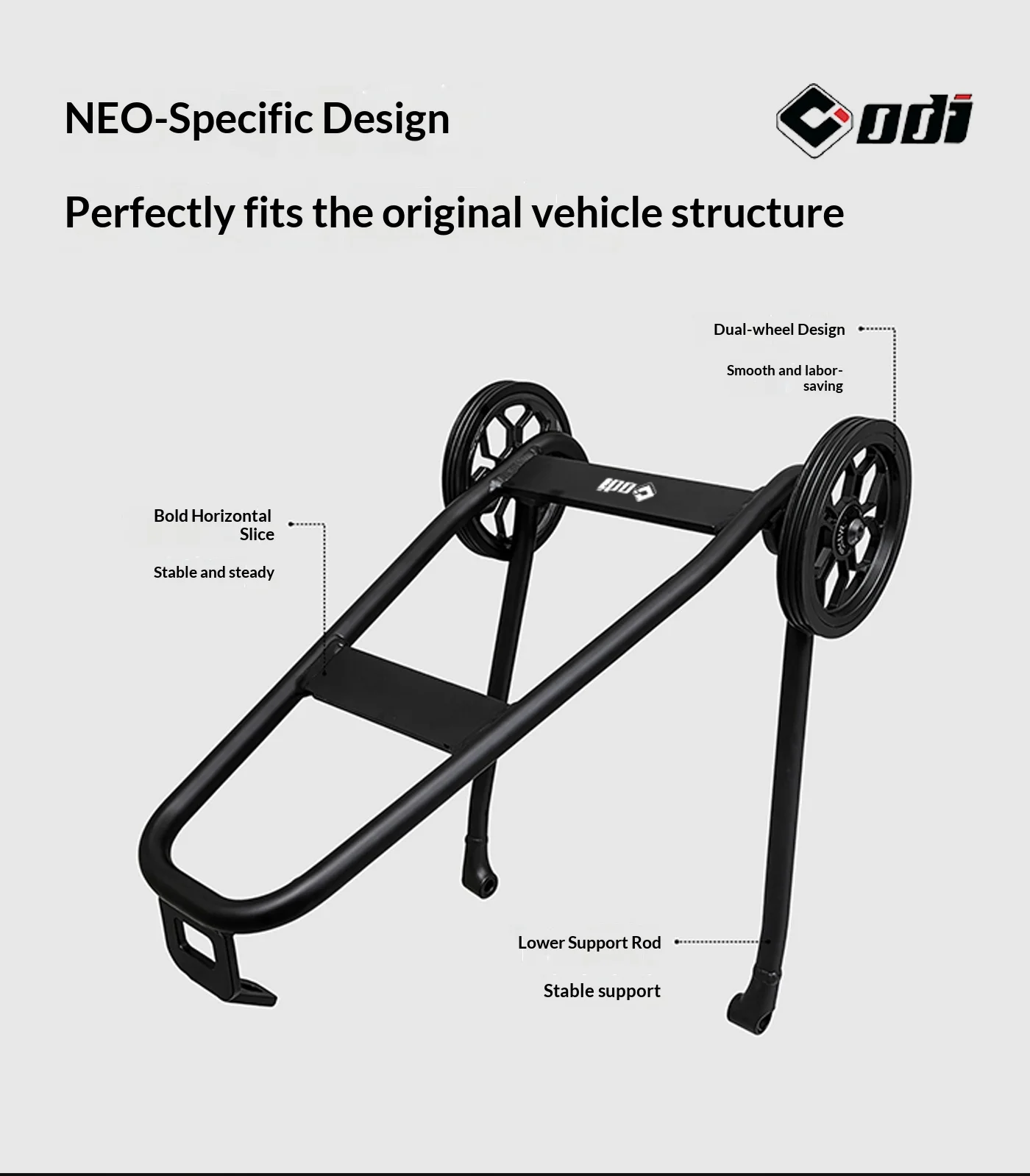 ODI Spezieller Heckträger für JAVA NEO 16 Zoll /20 Zoll Faltrad Hohe Tragfähigkeit Aluminium-Legierung Heckablage mit Vergrößerten Rädern – Detail 7