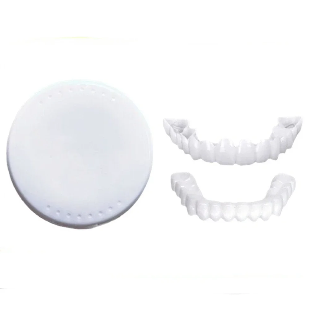 Upper Lower Fake Teeth Cover Perfect Bright Veneers Comfort Fit Flex Dentures Braces Whitening Toy