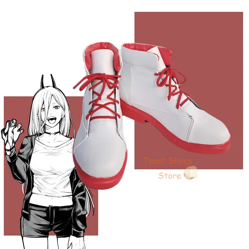 Anime Chainsaw Man Power Cosplay Shoes Comic Anime Game Role Play for Con Halloween Cosplay Costume Prop Cool Shoes