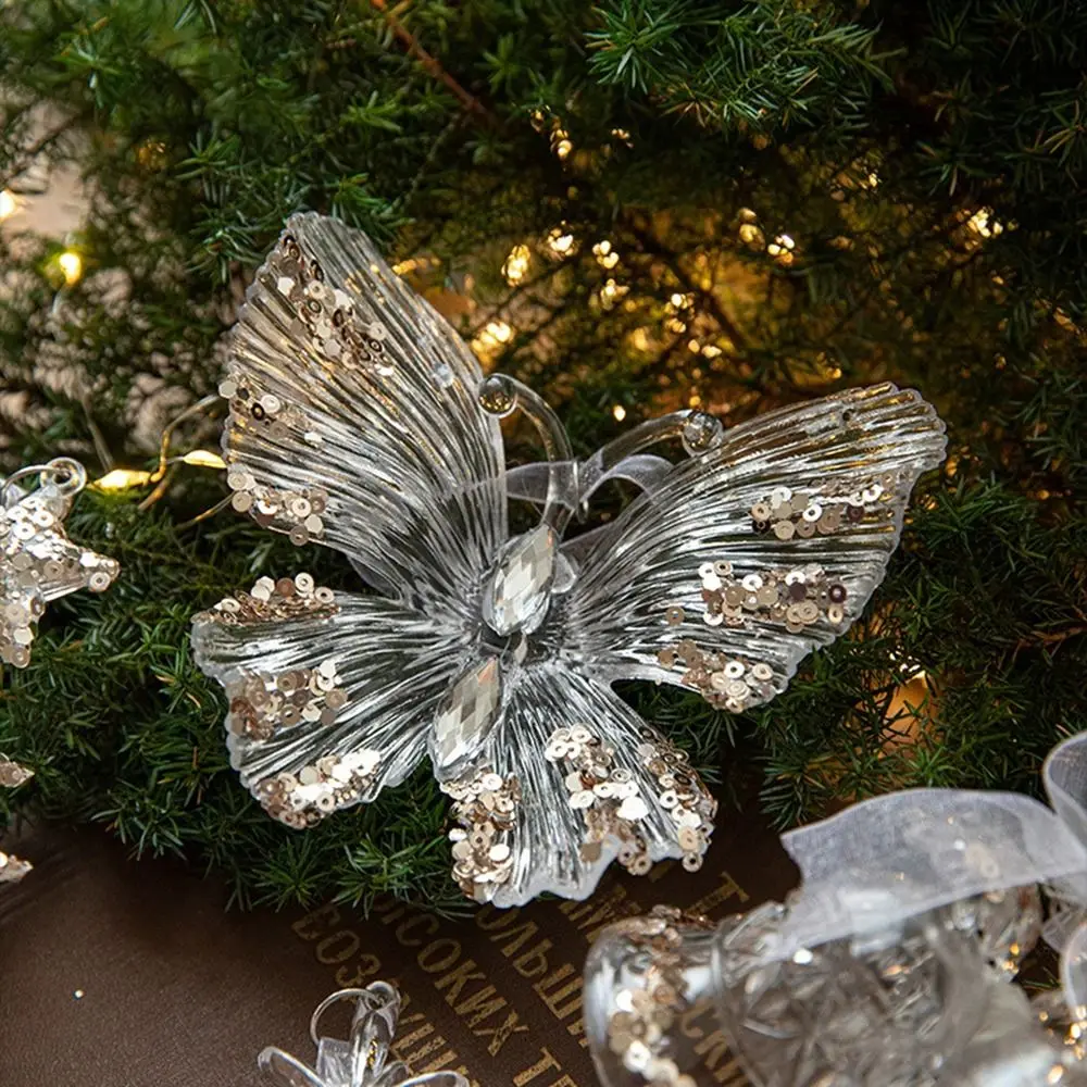 

Acrylic Christmas Crystal Pendants DIY Snowflake Christmas Tree Ornaments Wall Pendant Indoor Outdoor Crystal Hanging