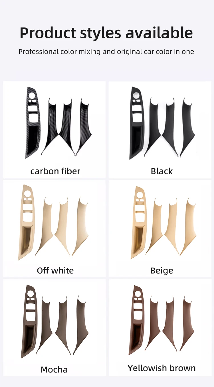 Für BMW 5er F10 2011-2017 LHD Carbon Faser Auto Tür Innen Griff Panel Trim Abdeckung Innen Schutz aufkleber Zubehör – Detail 6