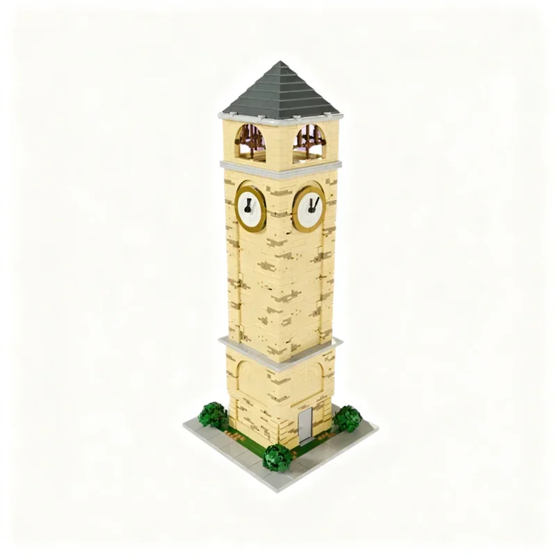 2850PCS MOC Medieval Castle Tilted Towers Clock Tower Model City Architecture Custom Building Blocks DIY Creative Gift Assembly
