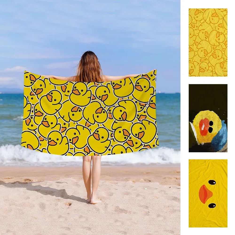 

Yellow Classic Rubber Duck Cartoon Beach Towel Cute Kawaii Room Decor Bath Girls Children Hand Towels For Bathroom Shower