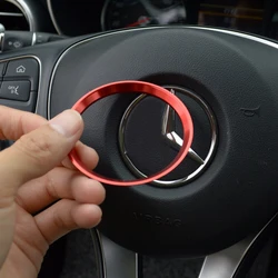 Car Steering Wheel Aluminum Alloy Ring Trim Sticker For Mercedes Benz A C E Class CLA GLA GLC GLE GLK W204 W212 C117